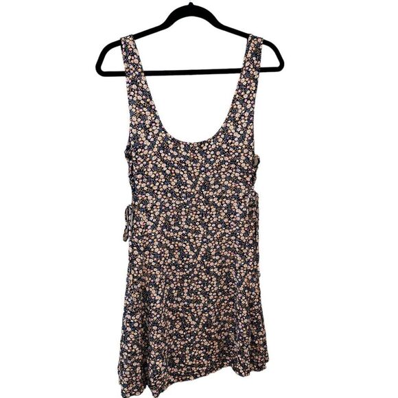 American Eagle Floral Tank Mini Dress Womens Sz. Medium Laced Sides Sundress NWT - Picture 2 of 13